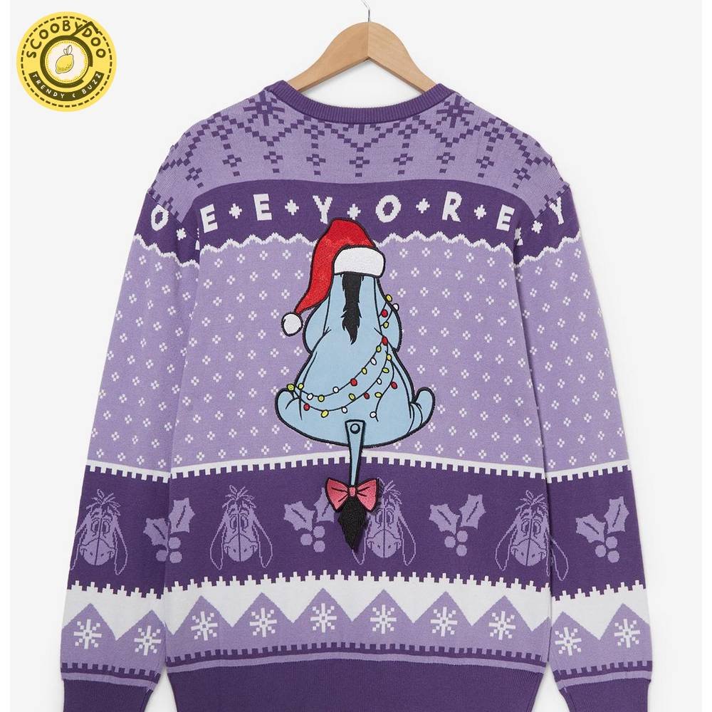 Our Universe Disney Winnie The Pooh Eeyore Patterned Holiday Sweater Our Universe Disney Winnie The Pooh Eeyore Patterned Holiday Sweater