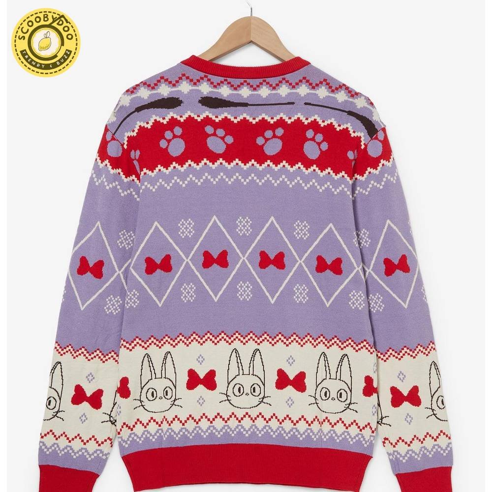 Our Universe Studio Ghibli Kiki'S Delivery Service Patterned Holiday Sweater Our Universe Studio Ghibli Kiki'S Delivery Service Patterned Holiday Sweater