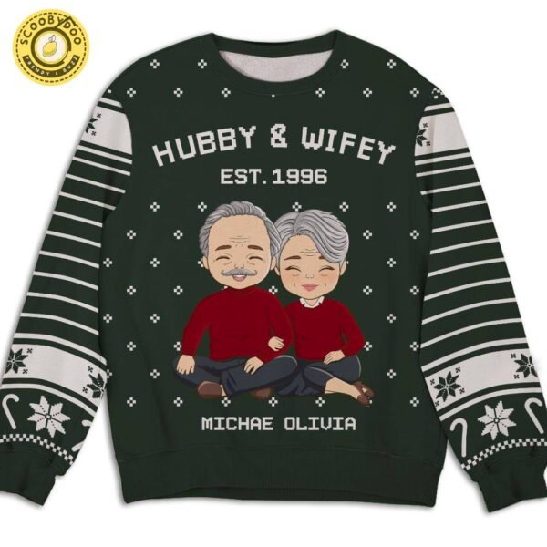 Personalized Custom Hubby Wifey Est 2000 New Design 2024 Sweater