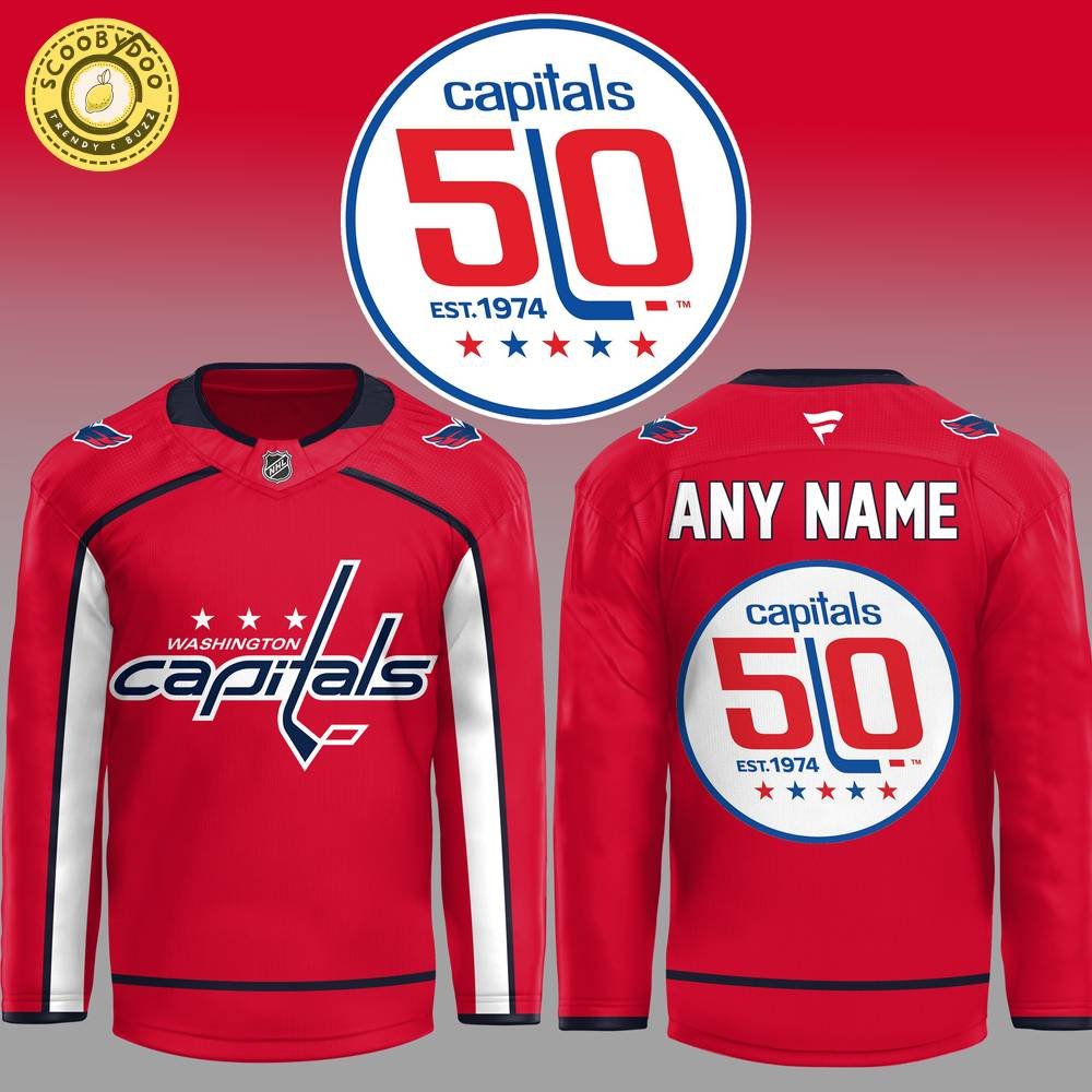 Personalized Washington Capitals Red 50th Anniversary Jersey Personalized Washington Capitals Red 50th Anniversary Jersey