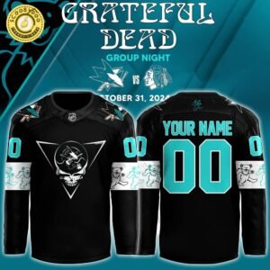 San Jose Sharks x Grateful Dead Night 2024 Jersey – Custom Name & Number