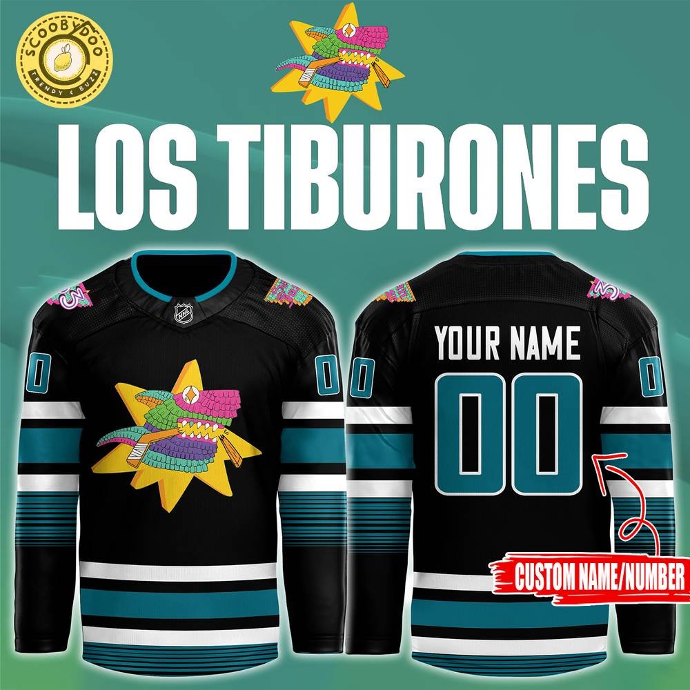 San Jose Sharks x Los Tibs 2024 Jersey – Custom Name & Number – Limited Edition San Jose Sharks x Los Tibs 2024 Jersey – Custom Name & Number – Limited Edition