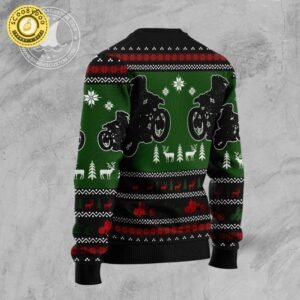 Santa Born To Ride Motorcycle Ugly Christmas Sweater