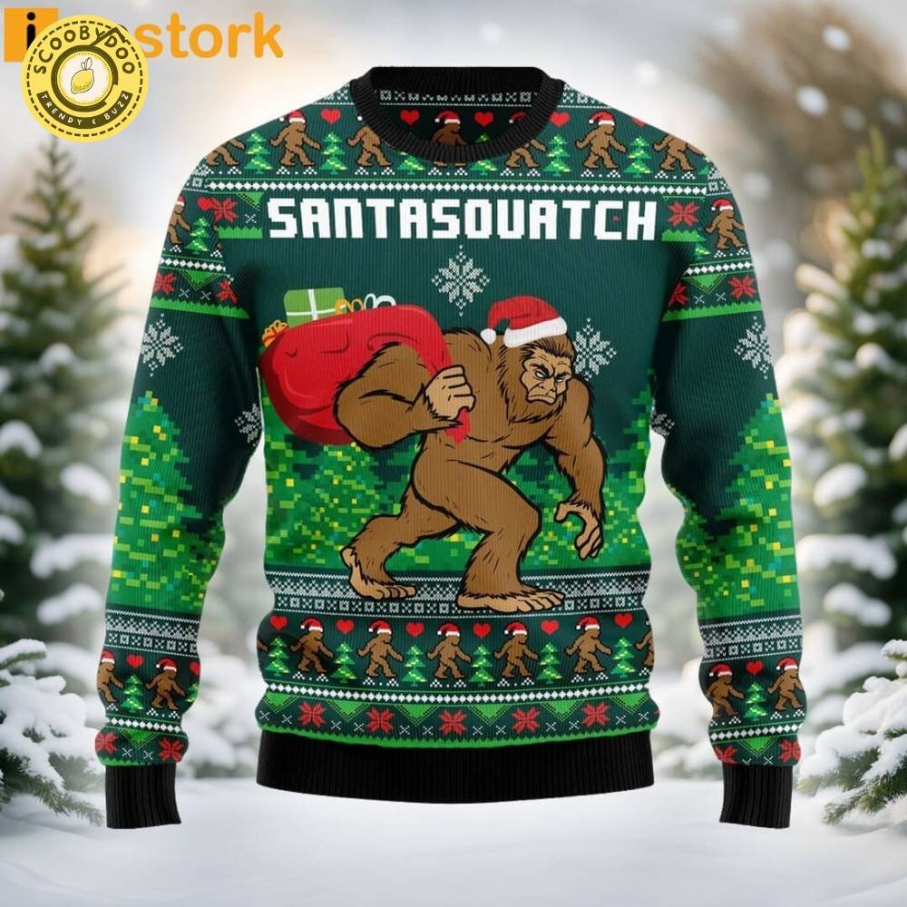 Santasquatch Bigfoot Ugly Sweater – Embrace The Festive Fun! Santasquatch Bigfoot Ugly Sweater – Embrace The Festive Fun!