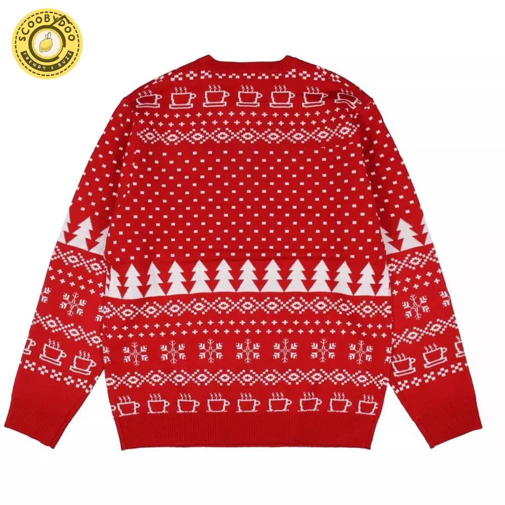 Seven Times Six Friends Tv Series Men'S Logo And Holiday Lights Ugly Christmas Sweater Red Seven Times Six Friends Tv Series Men'S Logo And Holiday Lights Ugly Christmas Sweater Red