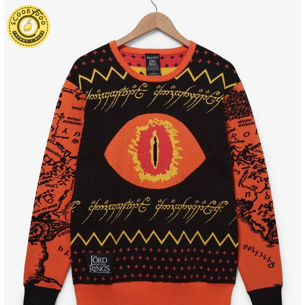 The Lord Of The Rings Eye Of Sauron Patterned Holiday Sweater The Lord Of The Rings Eye Of Sauron Patterned Holiday Sweater