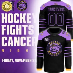 Toledo Walleye x Hockey Fight Cancer Night 2024 Custom Jersey – Supportive Gear