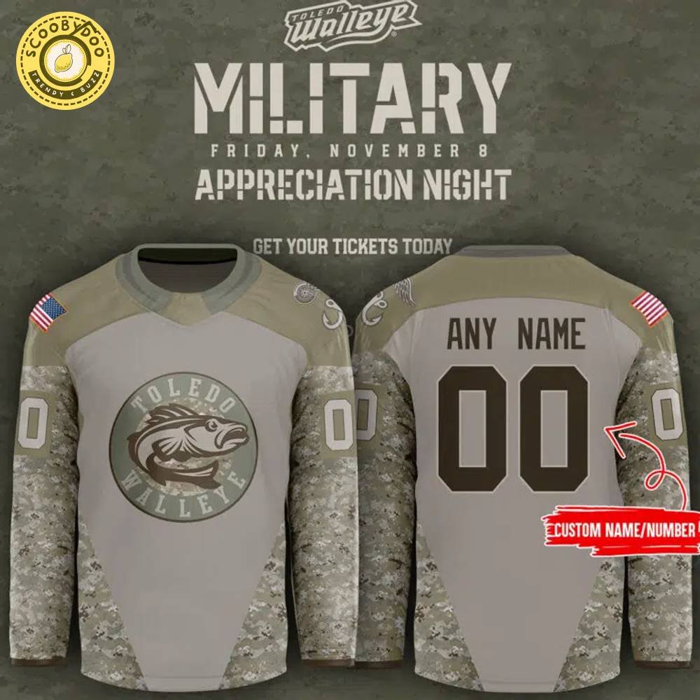 Toledo Walleye x Military Appreciation Night 2024 Custom Jersey – Personalized Apparel Toledo Walleye x Military Appreciation Night 2024 Custom Jersey – Personalized Apparel