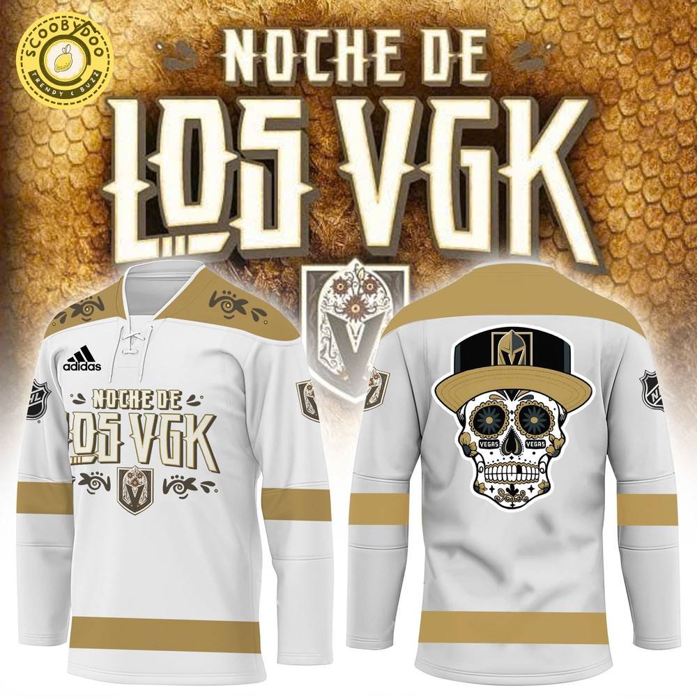 Vegas Golden Knights Noche De Los White Hockey Jersey, stylish design, game day wear. Vegas Golden Knights Noche De Los White Hockey Jersey, stylish design, game day wear.