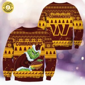 Washington Commanders Christmas Grinch Knitted Sweater – Fun and Festive Fan Gear