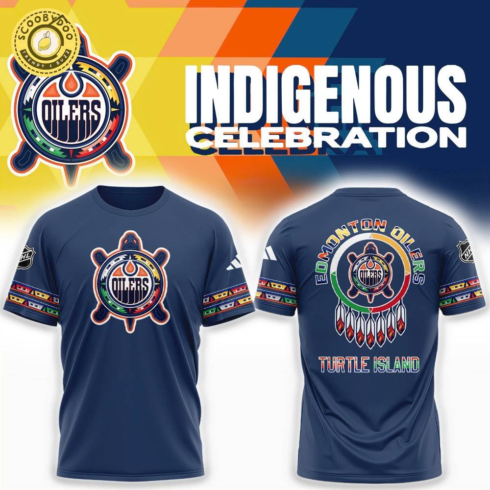 2024 Edmonton Oilers Indigenous Celebration Navy T-shirt 2024 Edmonton Oilers Indigenous Celebration Navy T-shirt