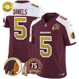2024 Men’s Washington Redskins Throwback 75th Patch Vapor Limited Jersey