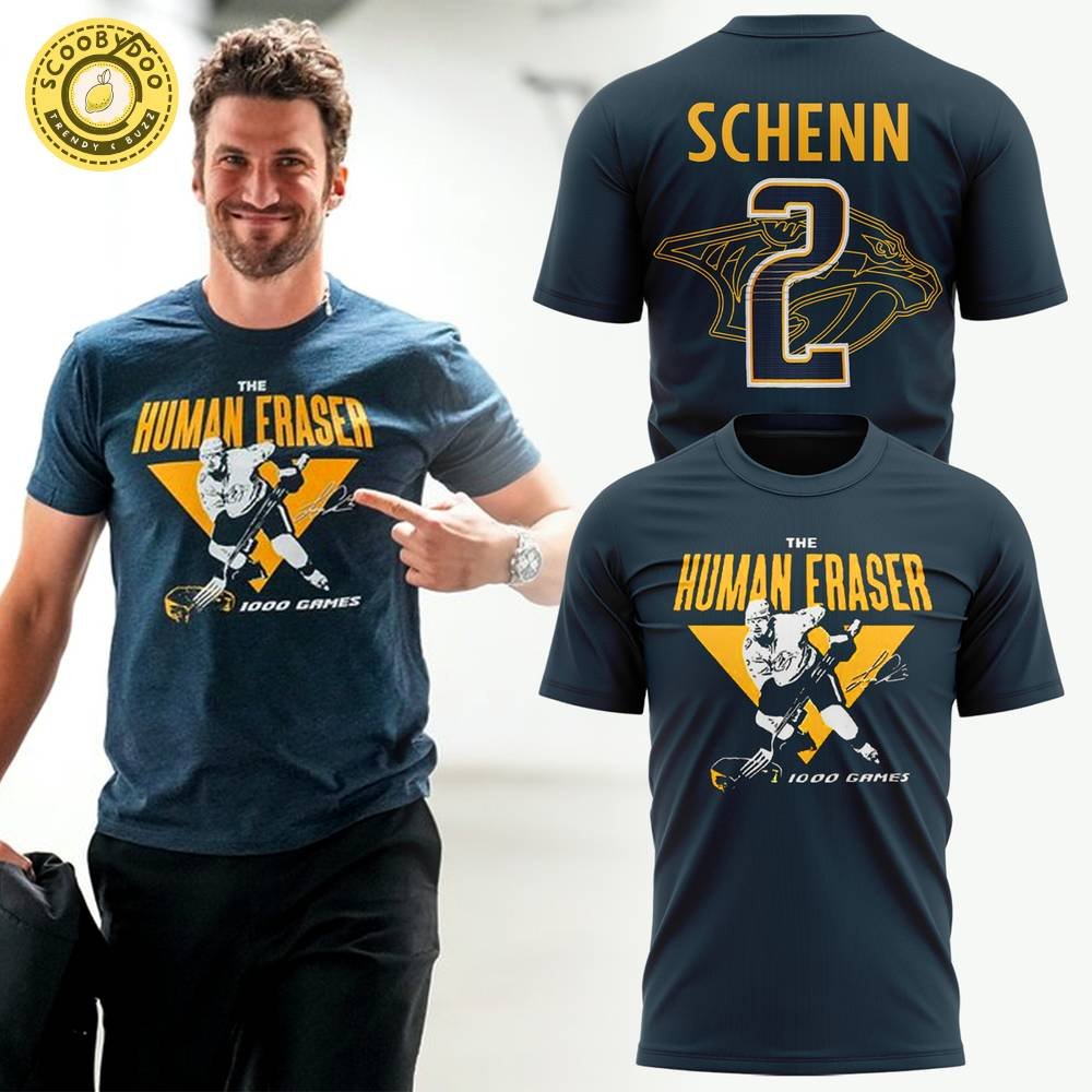2024 Nashville Predators “The Human Eraser” #2 Luke Schenn Special Limited T-shirt, player tribute, collectible item. 2024 Nashville Predators “The Human Eraser” #2 Luke Schenn Special Limited T-shirt, player tribute, collectible item.