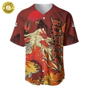 Blaziken Baseball Jersey Pokemon Baseball Jersey Anime Baseball Jersey