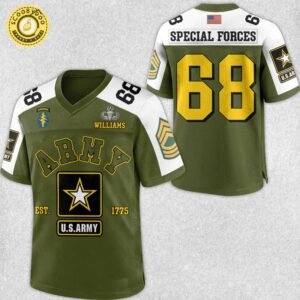Custom For US Military Veteran Dad Grandpa Football Limited  Jersey