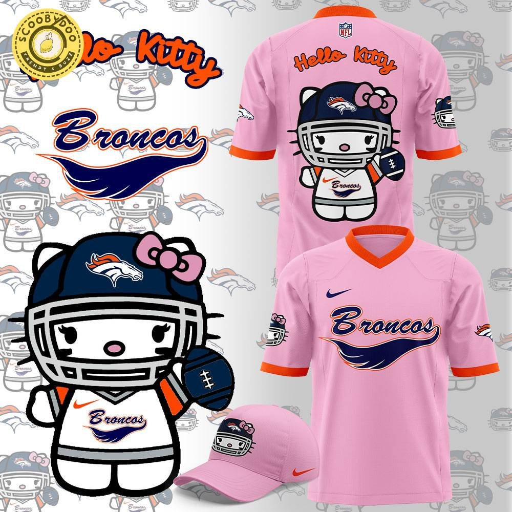 Denver Broncos X Hello Kitty Football Hot Design 2024 Pink Jersey Denver Broncos X Hello Kitty Football Hot Design 2024 Pink Jersey