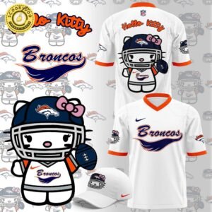 Denver Broncos X Hello Kitty Football Hot Design 2024 White Jersey