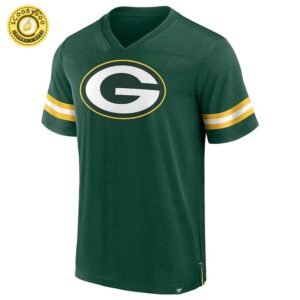Green Bay Packers Nfl Hashmark V-Neck Short Sleeve Jersey