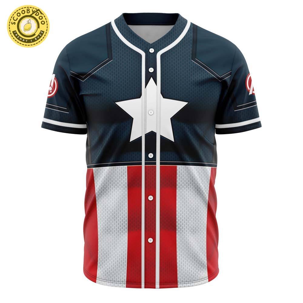 Hooktab 3D Printed Captain America Cosplay Marvel Men’S Short Sleeve Anime Baseball Jersey Hooktab 3D Printed Captain America Cosplay Marvel Men’S Short Sleeve Anime Baseball Jersey