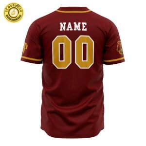 Hooktab 3D Printed Personalized Gryffindor House Harry Potter Men’S Short Sleeve Anime Baseball Jersey