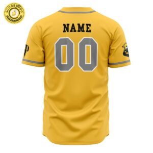 Hooktab 3D Printed Personalized Hufflepuff House Harry Potter Men’S Short Sleeve Anime Baseball Jersey