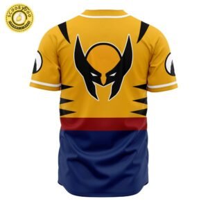 Hooktab 3D Printed Wolverine Marvel Men’S Short Sleeve Anime Baseball Jersey