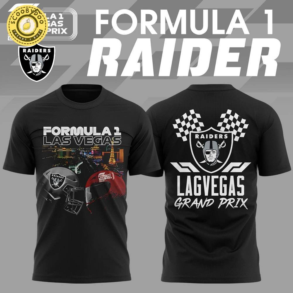Las Vegas Raiders x Formula 1 Grand Prix 2024 Premium T-Shirt - Sports Collaboration Las Vegas Raiders x Formula 1 Grand Prix 2024 Premium T-Shirt - Sports Collaboration