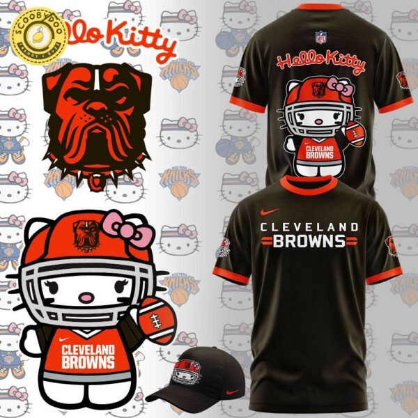 Limited Edition Cleveland Browns x Hello Kitty Hot Design 2024 T-Shirt – Cute NFL Gear