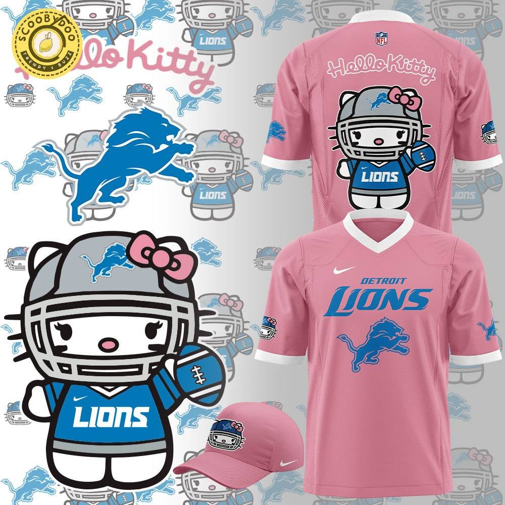 Limited Edition Detroit Lions x Hello Kitty Football Jersey - Adorable NFL Merchandise Limited Edition Detroit Lions x Hello Kitty Football Jersey - Adorable NFL Merchandise