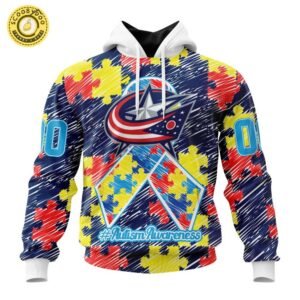 Limited Edition NHL Columbus Blue Jackets Special Autism Awareness Hoodie