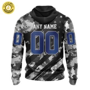 Limited Edition NHL Columbus Blue Jackets Special Camo Military Hoodie