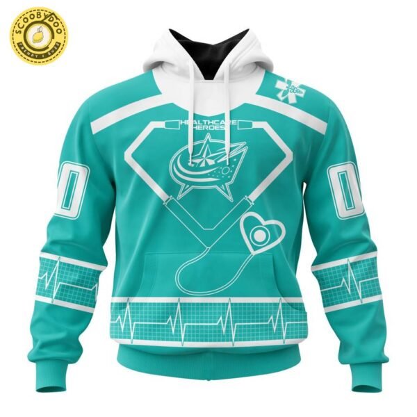 Limited Edition NHL Columbus Blue Jackets Special Design Honoring Healthcare Heroes Hoodie