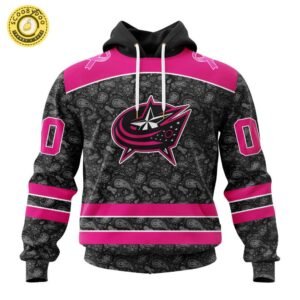 Limited Edition NHL Columbus Blue Jackets Special Pink In The Rink Fight Breast Cancer Hoodie