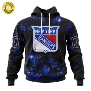 Limited Edition NHL New York Rangers Special Autism Awareness Design Hoodie 2024