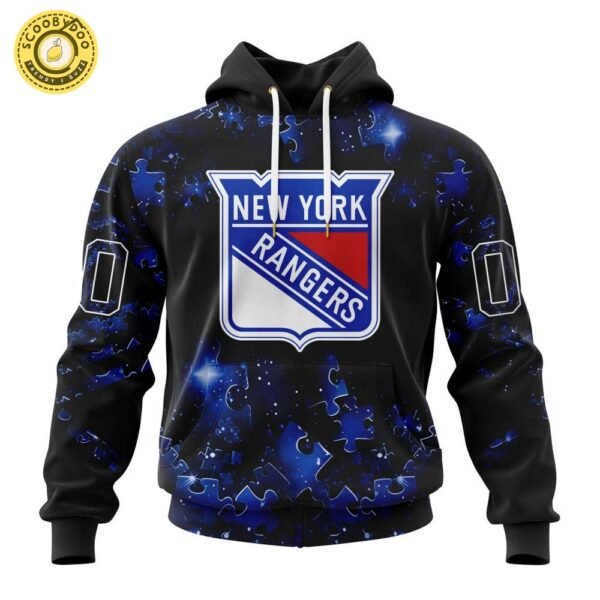 Limited Edition NHL New York Rangers Special Autism Awareness Design Hoodie 2024