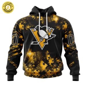 Limited Edition NHL Pittsburgh Penguins Special Autism Awareness Design Hoodie 2024
