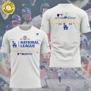 Los Angeles Dodgers 2024 National League Champions Light Gray T-Shirt – Limited Edition