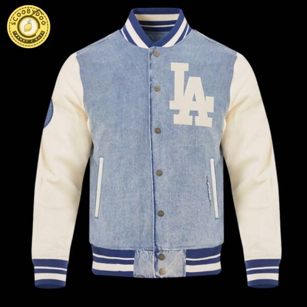 Los Angeles Dodgers Pro Standard Denim Varsity Blues Full-Snap Varsity Jacket