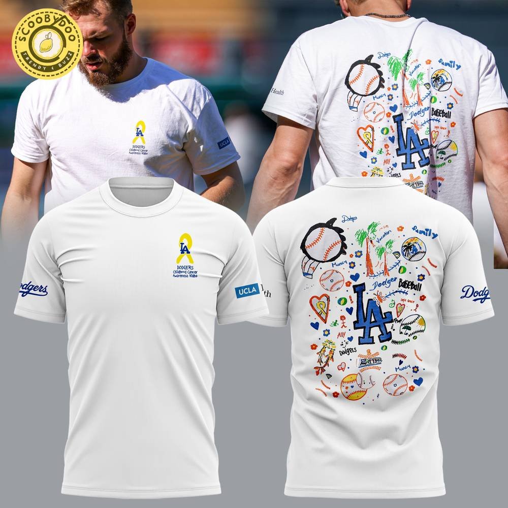 Los Angeles Dodgers UCLA Health T-Shirt - Childhood Cancer Awareness Night Los Angeles Dodgers UCLA Health T-Shirt - Childhood Cancer Awareness Night