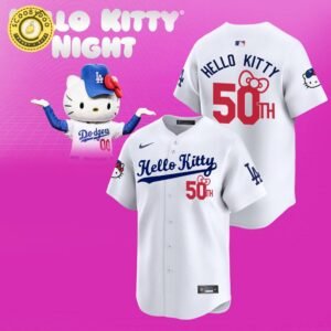 Los Angeles Dodgers x Hello Kitty 50th Anniversary Limited Edition Jersey | MLB Hello Kitty Dodgers Collaboration Jersey