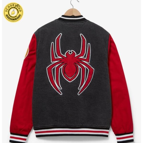 Marvel Spider-Man Miles Morales Denim Varsity Jacket