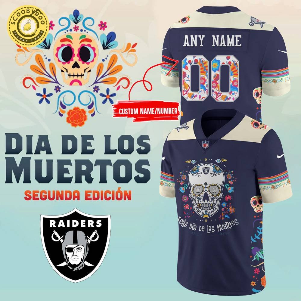 Men’s Nike Las Vegas Raiders 2024 NFL Dia De Los Muertos Premium Limited Personalized Jersey - Holiday Apparel Men’s Nike Las Vegas Raiders 2024 NFL Dia De Los Muertos Premium Limited Personalized Jersey - Holiday Apparel