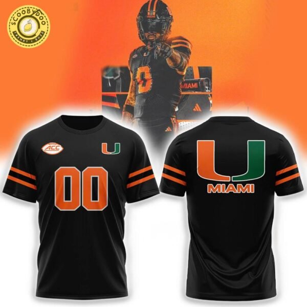 Miami (FL) Football 2024 Black New Version T-Shirt – Bold Team Gear