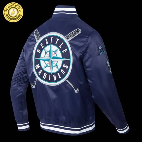 Mlb Seattle Mariners Mashup Men’S Rib Satin Jacket
