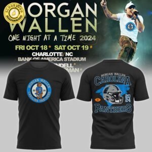 Morgan Wallen Panther 2024 Concert T-Shirt – Black – Bank of America Stadium