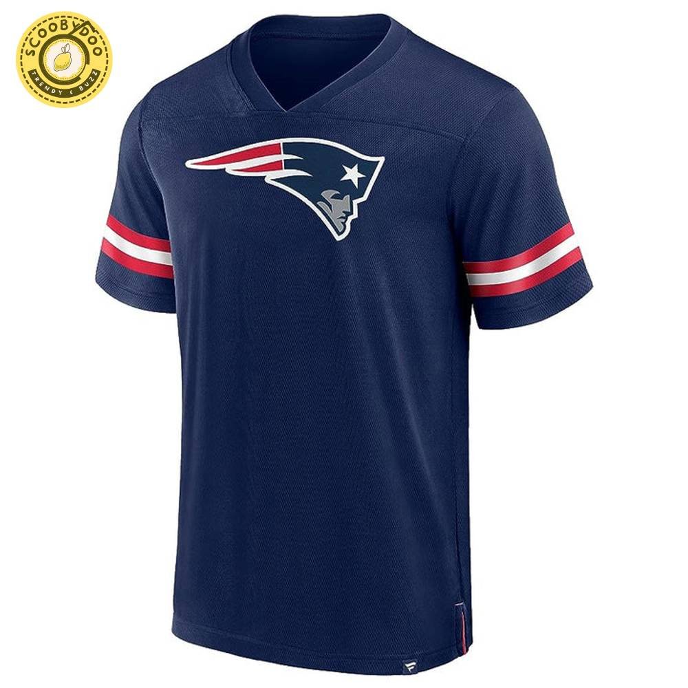 New England Patriots Nfl Hashmark V-Neck Short Sleeve Jersey New England Patriots Nfl Hashmark V-Neck Short Sleeve Jersey