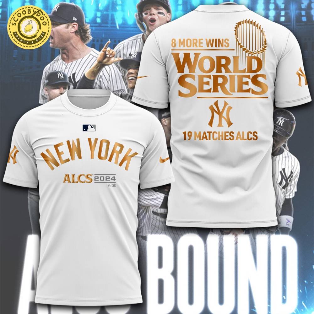 New York Yankees 2024 ALCS 19 Matches White T-Shirt - Special Edition New York Yankees 2024 ALCS 19 Matches White T-Shirt - Special Edition