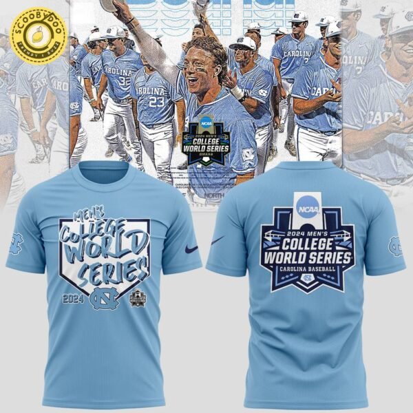 North Carolina Tar Heels 2024 NCAA Men’s Baseball College World Series Blue T-Shirt – CWS Gear
