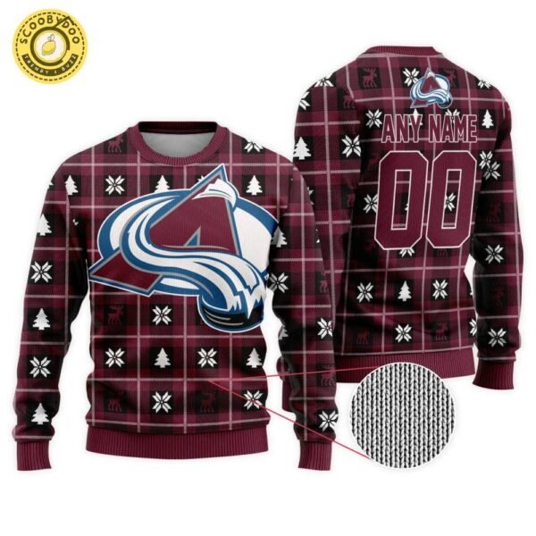 Personalized NHL Colorado Avalanche Ugly Sweater For Christmas