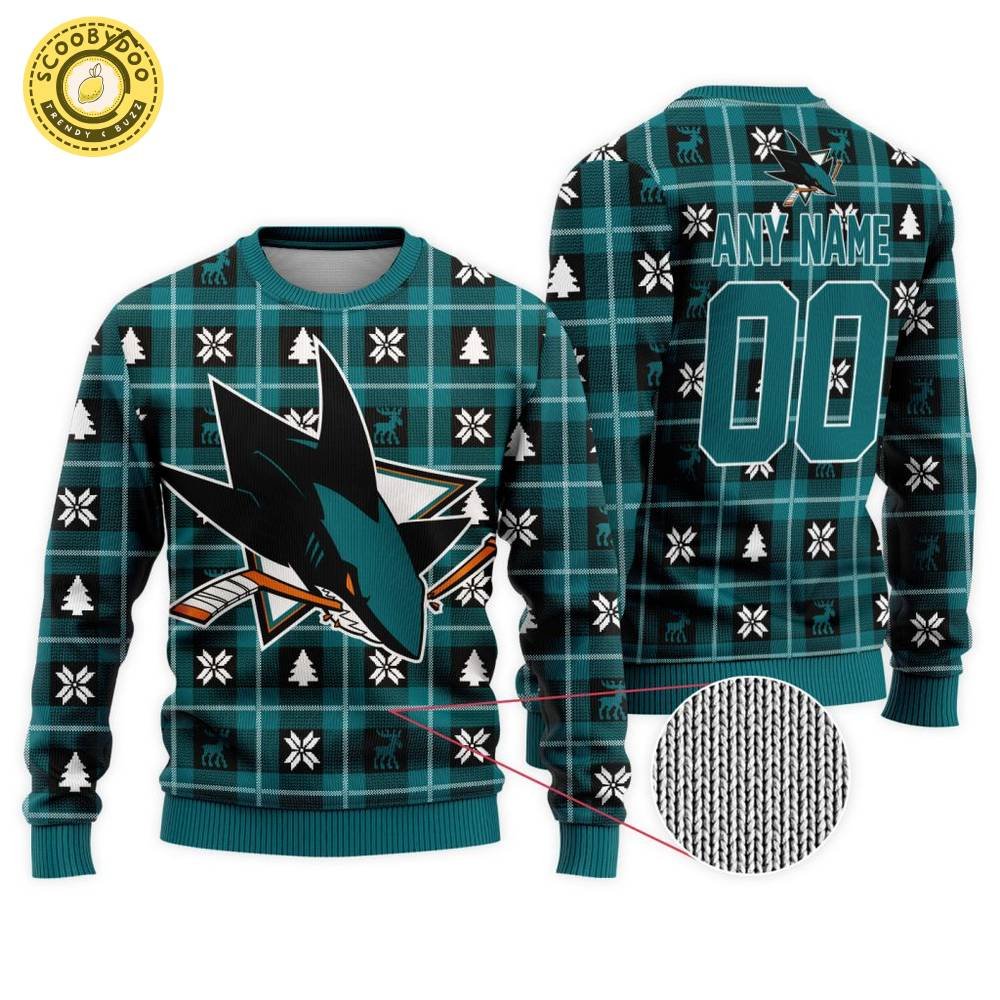 Personalized NHL San Jose Sharks Ugly Sweater For Christmas Personalized NHL San Jose Sharks Ugly Sweater For Christmas